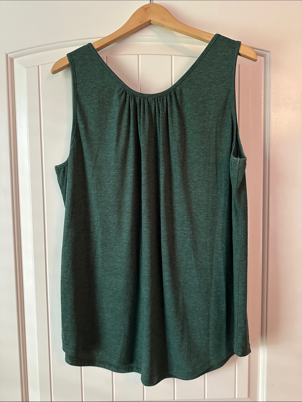 Sleeveless Dark Green V-Neck Women's Tank Top - Picture 2 of 2
